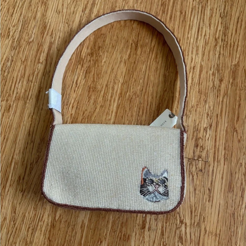 The Fiona Beaded Bag: Animal Edition Cat Design - Picture 3 of 3